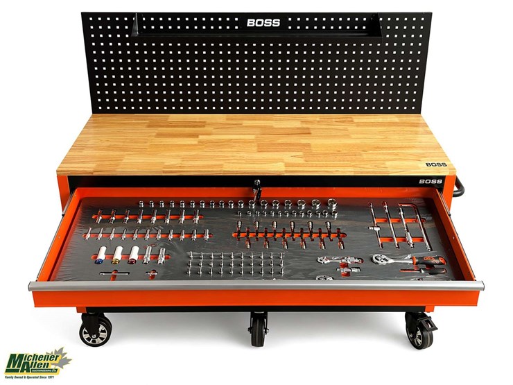 unused-boss-16-drawer-rolling-workbench-tool-box-with-peg-board-&-tools--qty-1-image-2