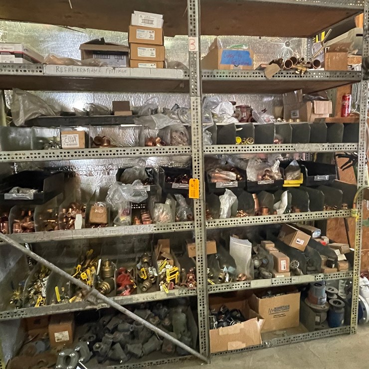 #4003 • Large Metal Organizing Rack with Various FIttings and Valves