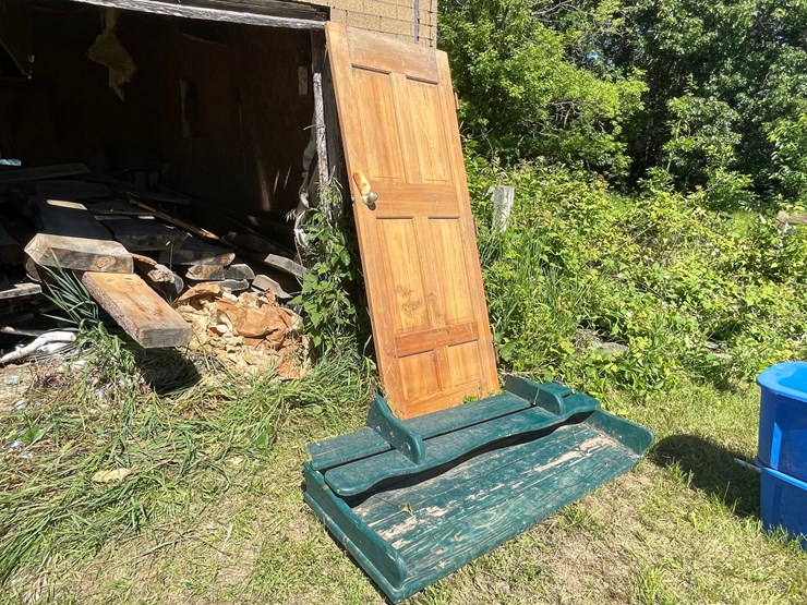 #3227-•-buggy-seat-and-solid-wood-door-image-2
