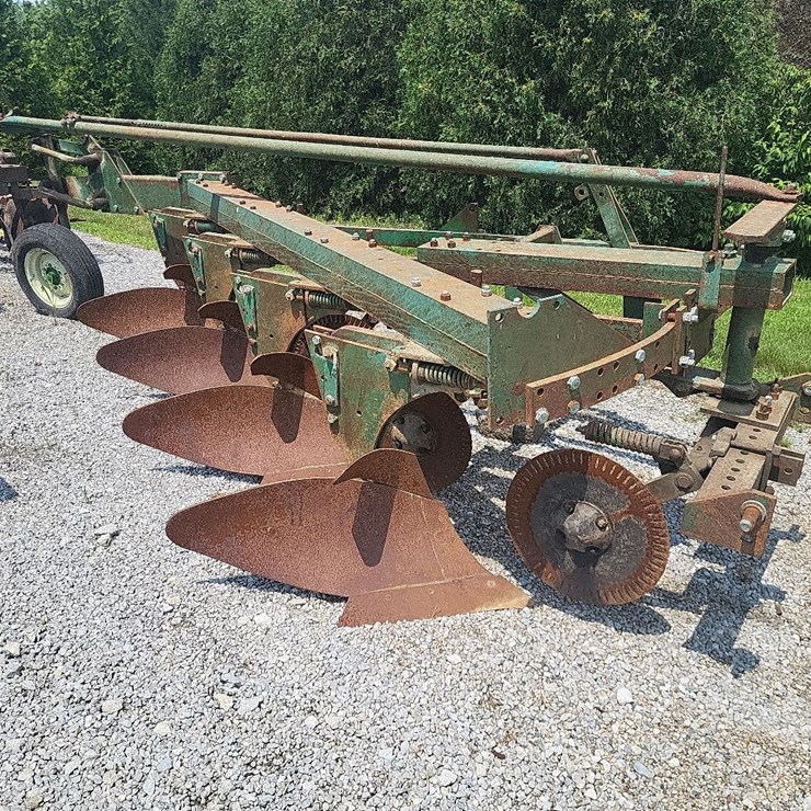 Oliver 545 In Furrow  4 Bottom Moldboard Plow w/Coulters