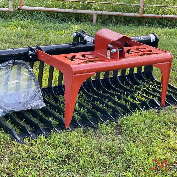 NEW 76" ROOT RAKE HYDRAULIC GRAPPLE SKID STEER ATTACHMENT