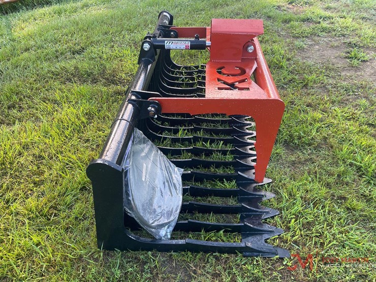 new-76"-root-rake-hydraulic-grapple-skid-steer-attachment-image-2