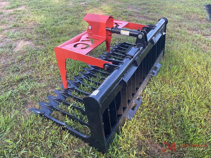 new-76"-root-rake-hydraulic-grapple-skid-steer-attachment-image-4