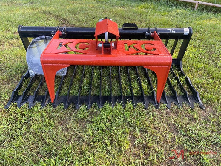 new-76"-root-rake-hydraulic-grapple-skid-steer-attachment-image-6