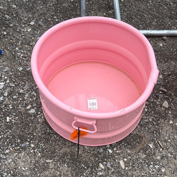 #40 • Pink Round Metal Water Trough