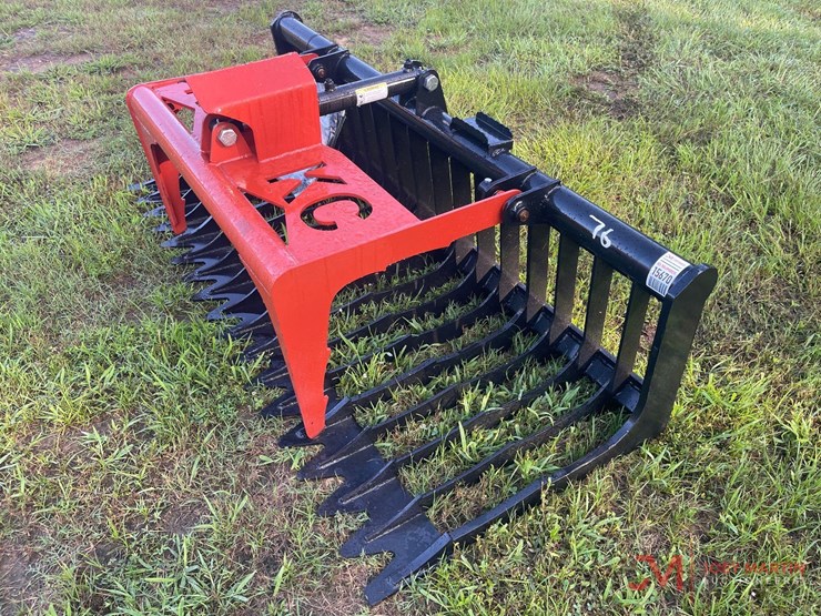 new-76"-root-rake-hydraulic-grapple-skid-steer-attachment-image-5
