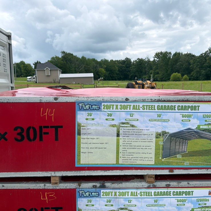 #44 • Future 20’ x 30’ All-Steel Garage Carport Kit.
