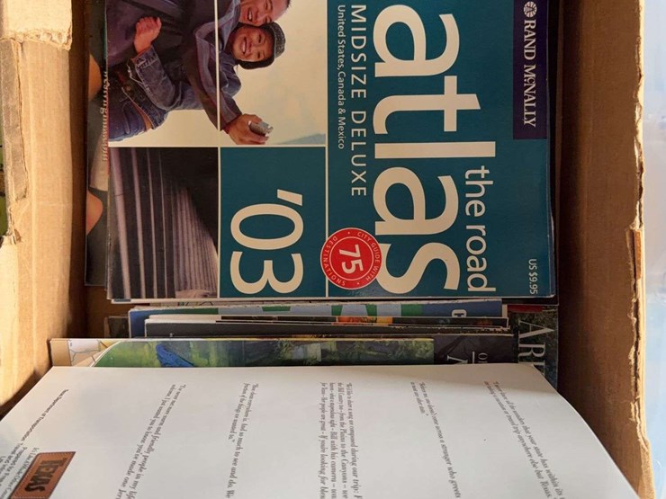 collection-of-road-atlases,-travel-maps,-and-language-learning-course-image-3