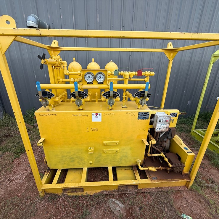 MEYER 3K WP DIESEL POWERED 4-STATION ACCUMULATOR CLOSING UNIT, SKIDDED