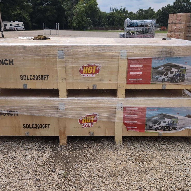(1) SDL 20 ft x 30 ft All Steel Carport w/ Enclosed Side Walls SDLC2030FT