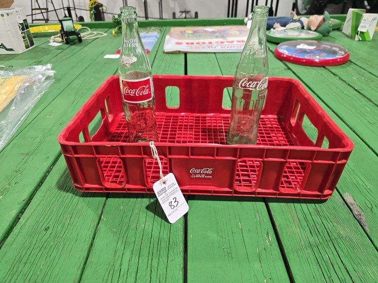 coco-cola-crate-and-2-glass-bottles-image-1