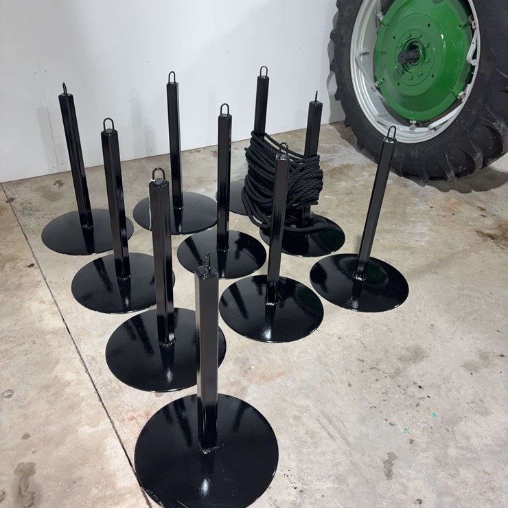 10 Steel Stand Rope Barriers, 28'' Tall