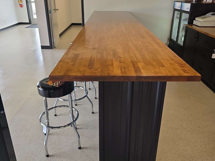 15ft-butcher-block-table/bar-top,-36''-wide,-42''-tall,-can-come-apart-into-7-1/2ft-sections-image-2