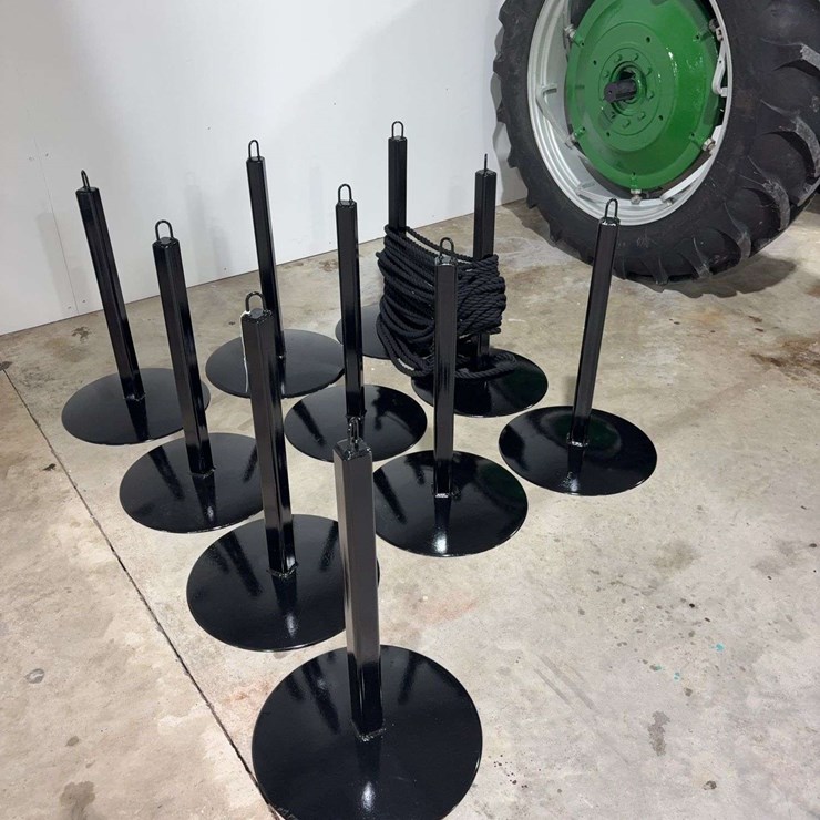10 Steel Stand Rope Barriers, 28'' Tall