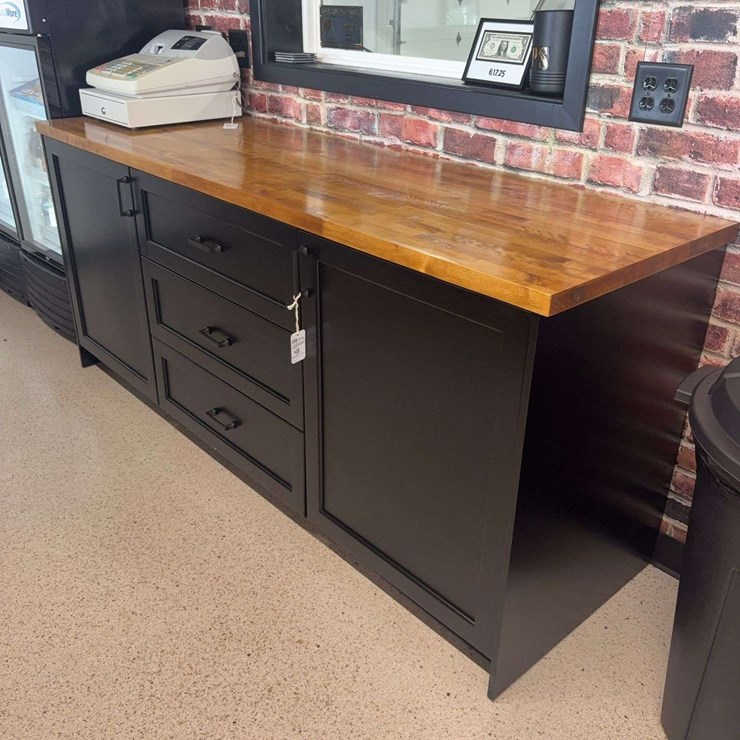 Butcher Block Top Cabinet, 3 Drawers, 2 Cabinet, 25'' x 81'' x 36'' Tall