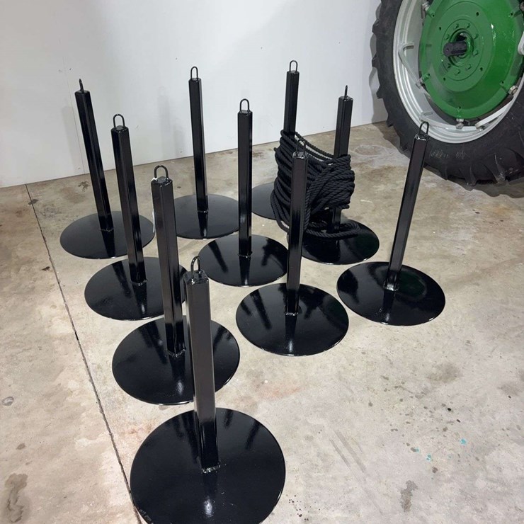 10 Steel Stand Rope Barriers, 28'' Tall
