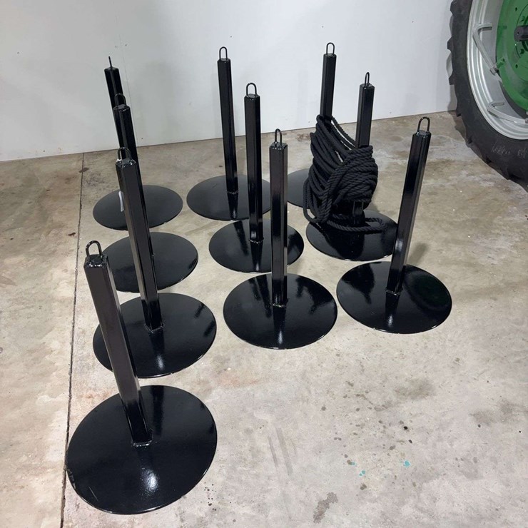 10 Steel Stand Rope Barriers, 28'' Tall