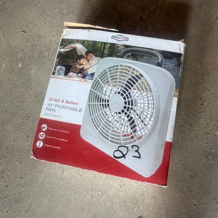 #23 • 10IN PORTABLE FAN 12 VOLT AND BATTERY
