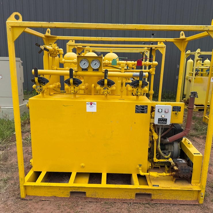 MEYER 3K WP DIESEL POWERED 4-STATION ACCUMULATOR CLOSING UNIT, SKIDDED