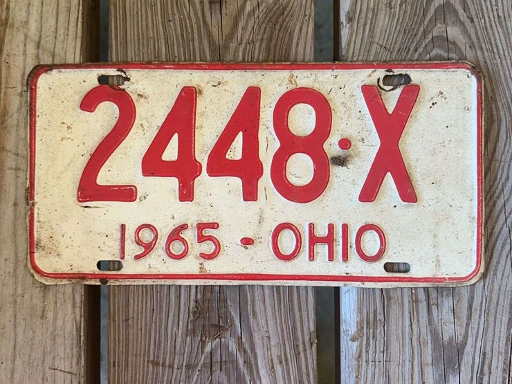 1965-ohio-license-plate-number-2448-x-automobilia-collectible-image-1
