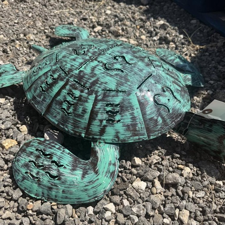 #108 • Metal Art - Medium Teal Turtle
