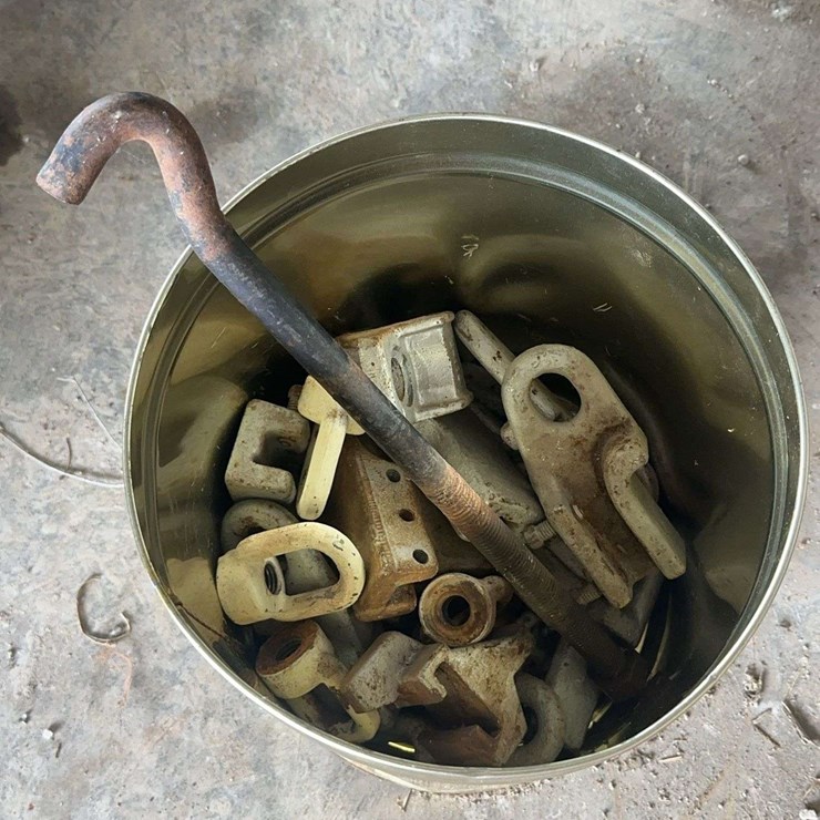 Assorted Industrial Metal Hardware Including Cage Wheel Clamps