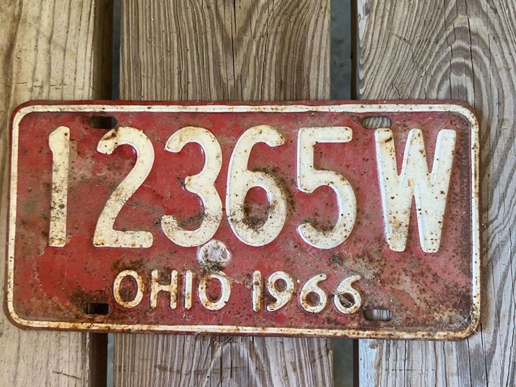 1966-ohio-license-plate-red-white-12365w-image-1