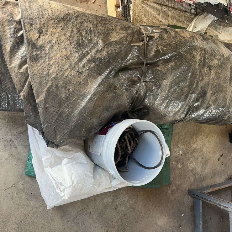 Assorted Utility Tarpaulins with Bungee Cords and Storage Bucket