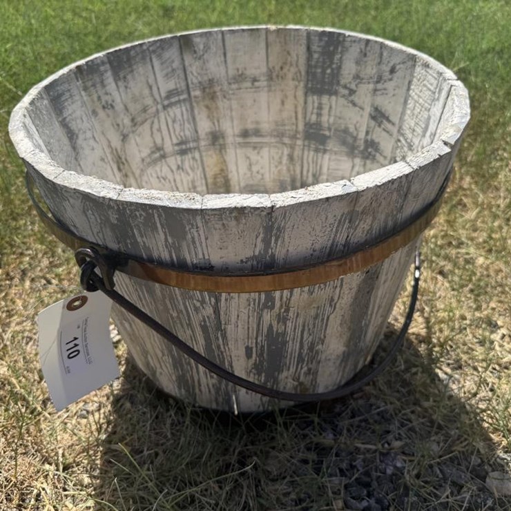 #110 • Large Grey Rustic Wooden Bucket