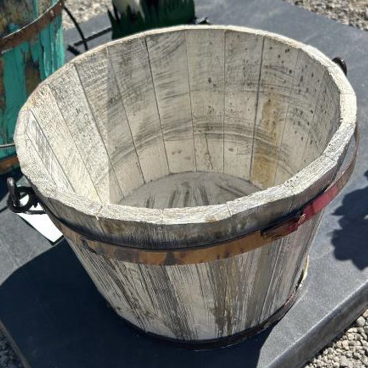 #135 • Small Grey Wooden Rustic Bucket