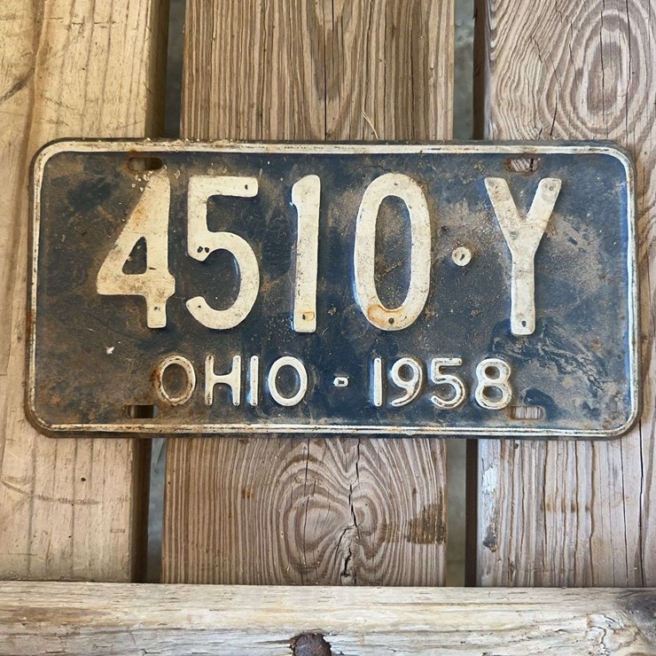 1958 Ohio License Plate Registration Tag 4510Y