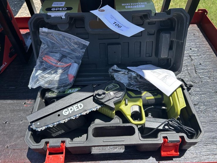 #106-•-gped-6"-cordless-electric-mini-chainsaw-w/-(2)-image-1