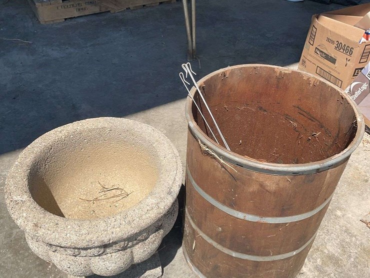 concrete-planter-and-wood-barrel-image-1