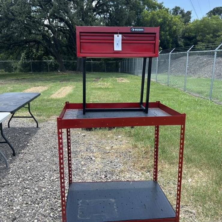 #69 • Husky Tool Box w/ 2-Drawers on Rolling Cart Stand