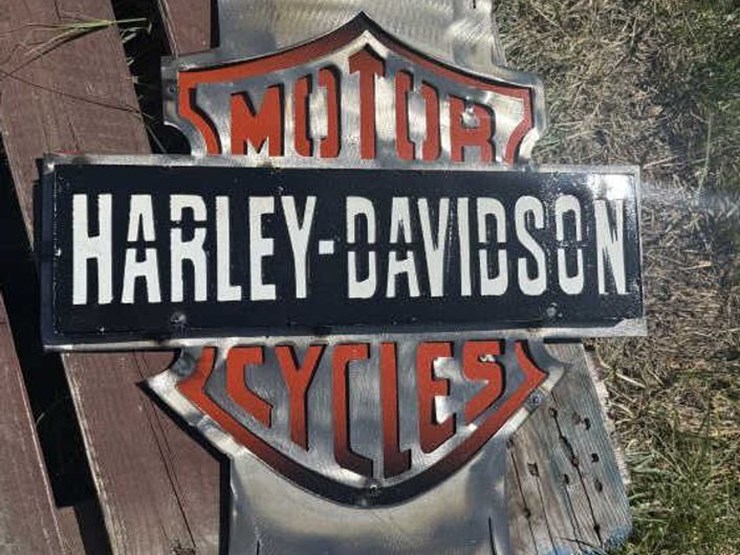 #114-•-metal-art---harley-davidson-motorcycle-sign-w/-image-1