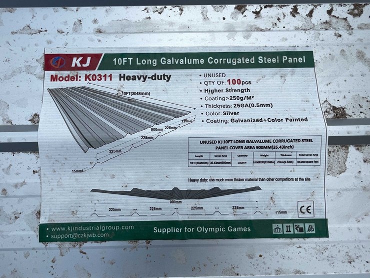 #2883-•-2026-unused-10'-long-galvalume-corrugated-steel-panel-image-2