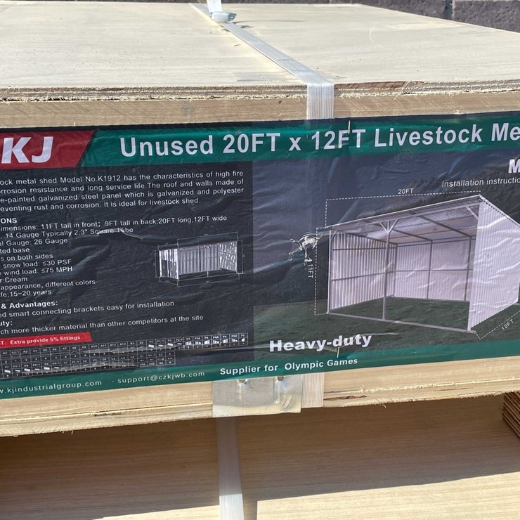 #2851 • 2026 Unused 20' x 12' Livestock Metal Shed