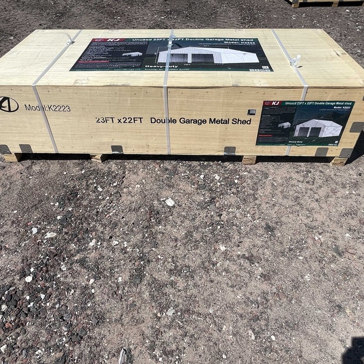 #2897 • 2026 Unused 23' x 22' Double Garage Metal Shed
