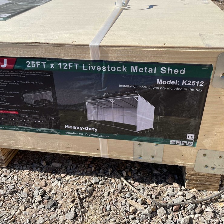 #2859 • 2026 Unused 25' x 12' Livestock Metal Shed