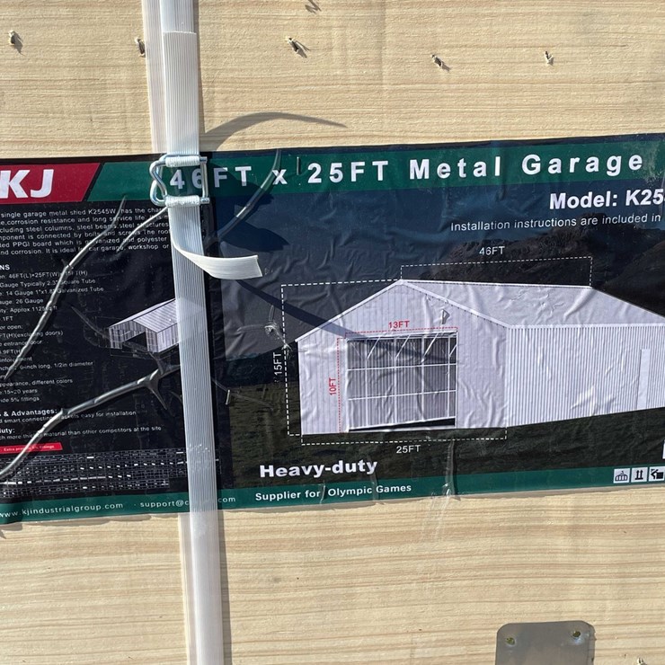 #2858 • 2026 Unused 46' x 25' Metal Garage