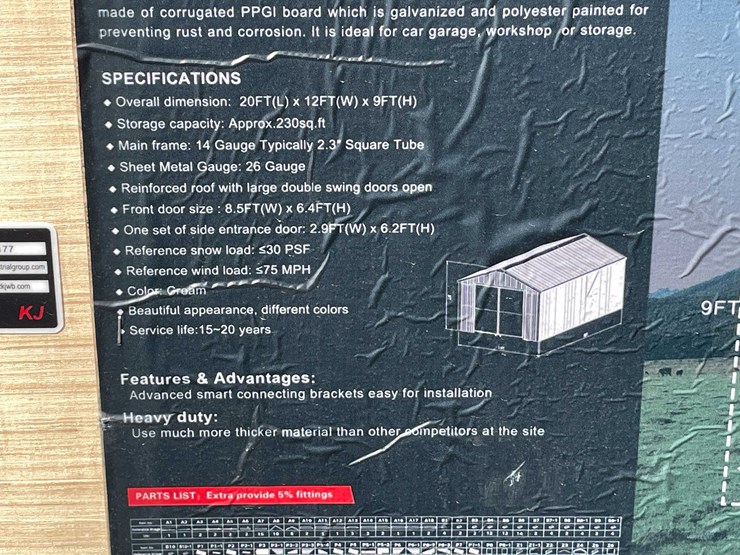 #2894-•-2026-unused-12'-x-20'-single-garage-metal-shed-image-8