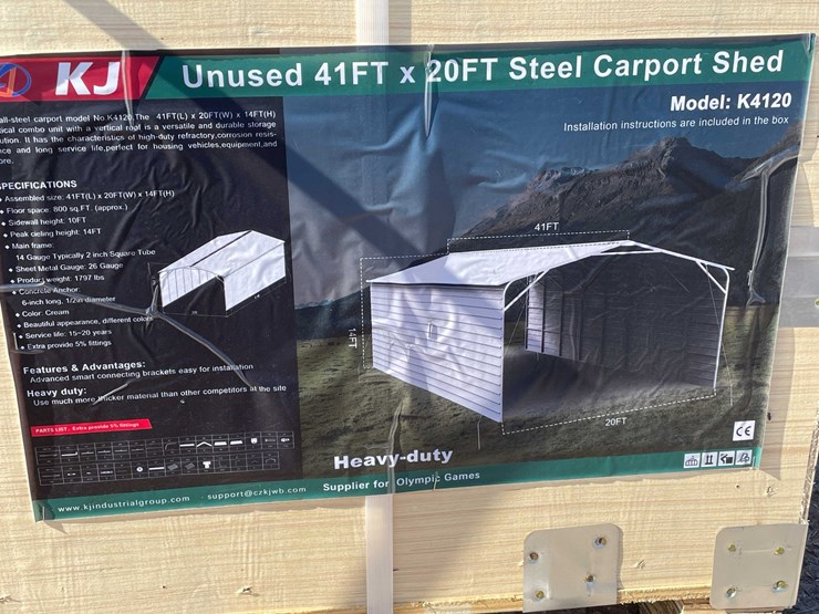 #2857-•-2026-unused-41'-x-20'-steel-carport-shed-image-1