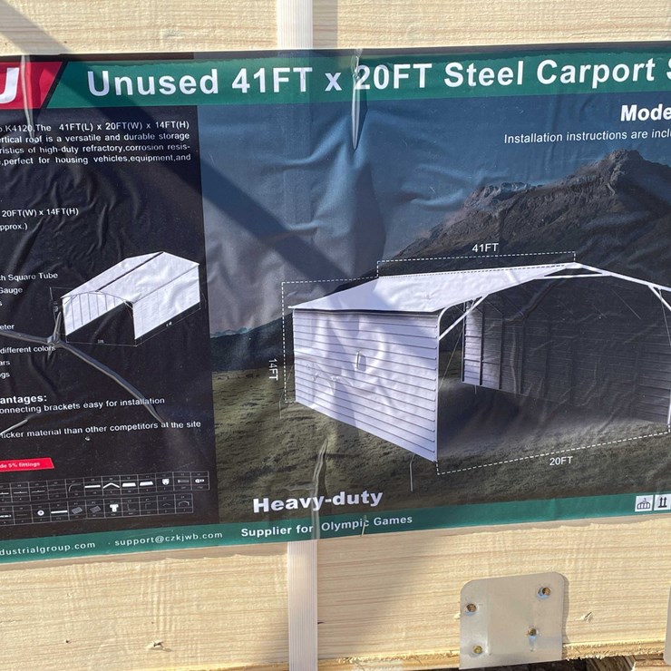 #2857 • 2026 Unused 41' x 20' SteeL Carport Shed