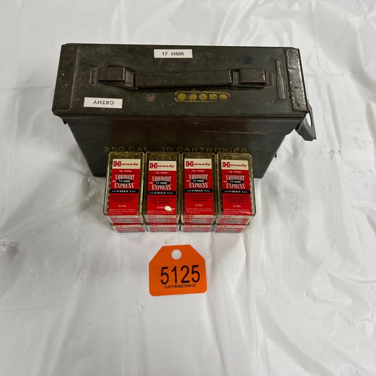 #5125 • Hornady 17HMR Ammo 8 50rnd Boxes