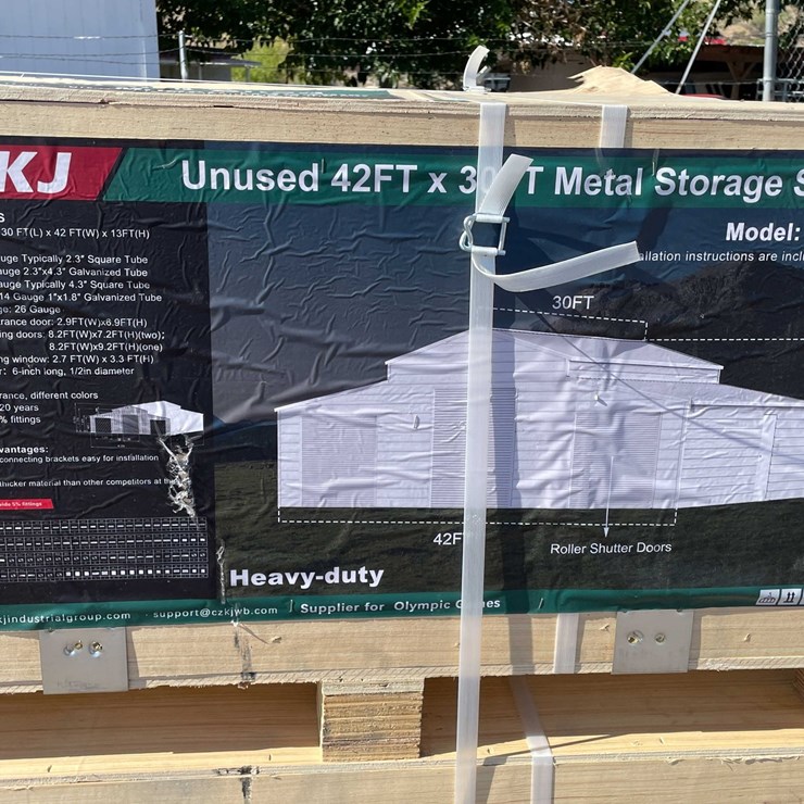 #2875 • 2026 Unused 42' x 30' Metal Storage Shed