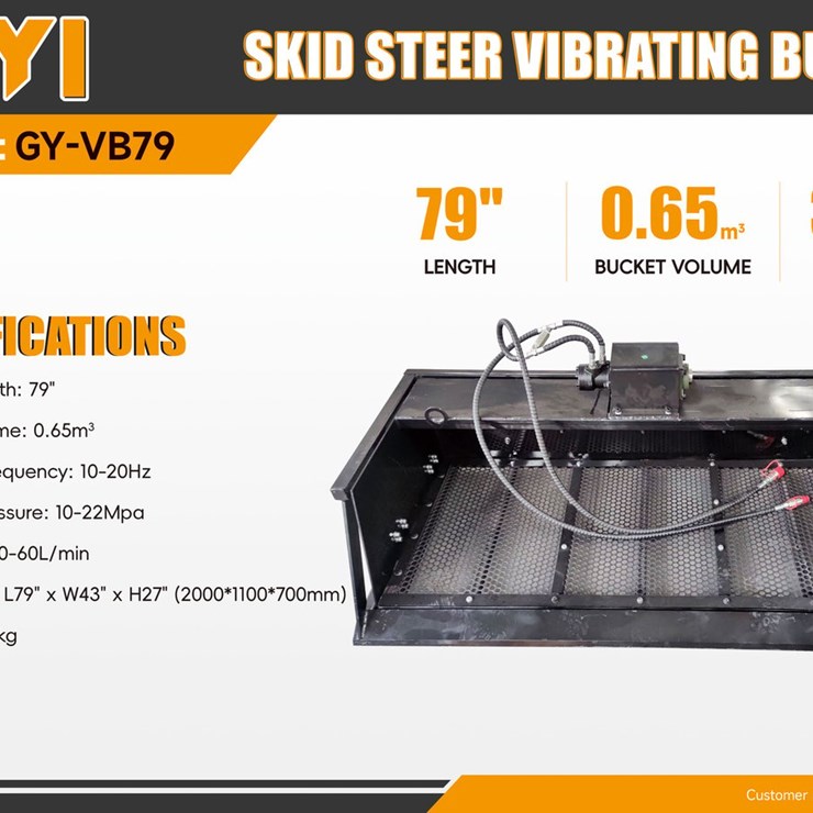 2026 GIYI GY-VB79 Skid steer Screening Bucket (Unused)