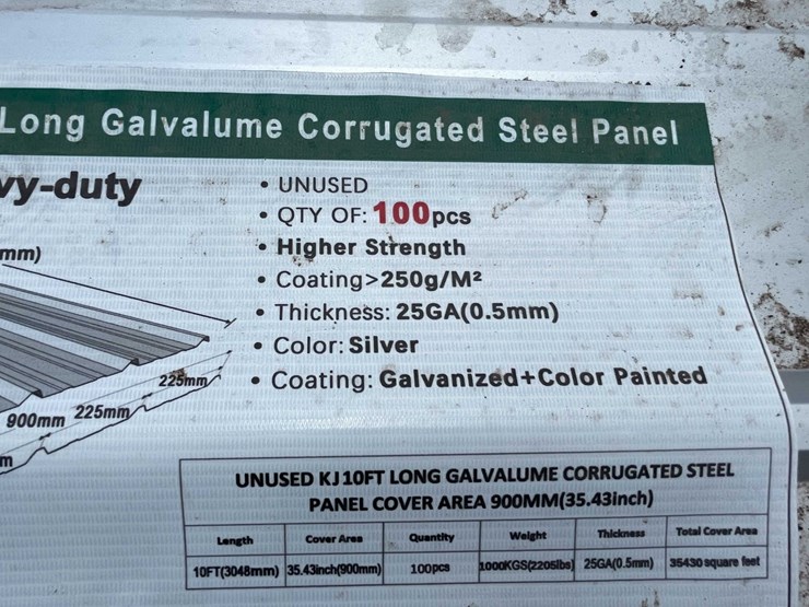 #2883-•-2026-unused-10'-long-galvalume-corrugated-steel-panel-image-4