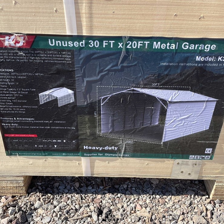 #2862 • 2026 Unused 30' x 20' Metal Garage