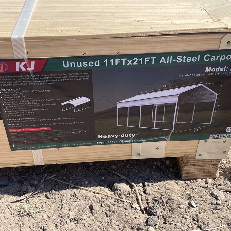 #2876 • 2026 Unused 11' x 21' All Steel Carport
