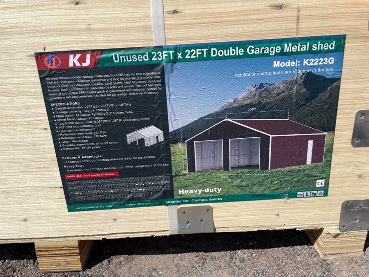 #2898-•-2026-unused-23'-x-22'-double-garage-metal-shed-image-2